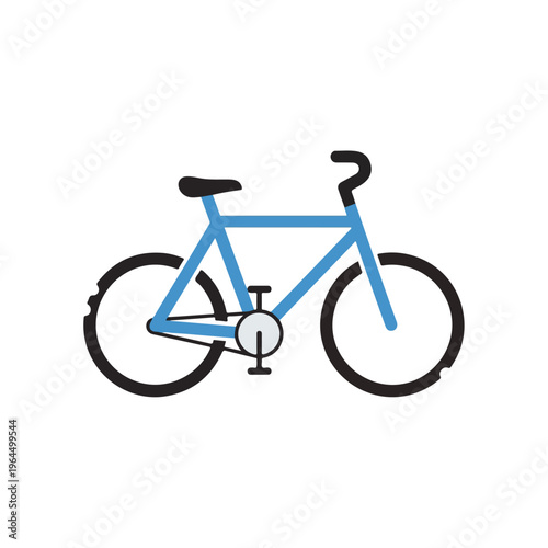 Simple blue bicycle icon on white background