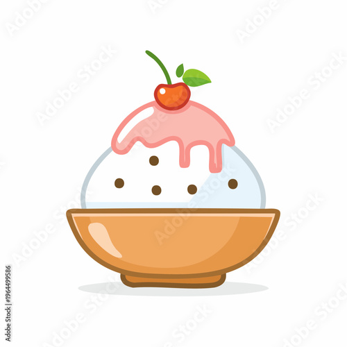 シンプルなかき氷のベクターアイコン（夏のスイーツ）