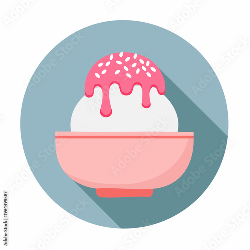 シンプルなかき氷のベクターアイコン（夏のスイーツ）