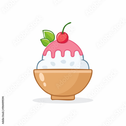 シンプルなかき氷のベクターアイコン（夏のスイーツ）