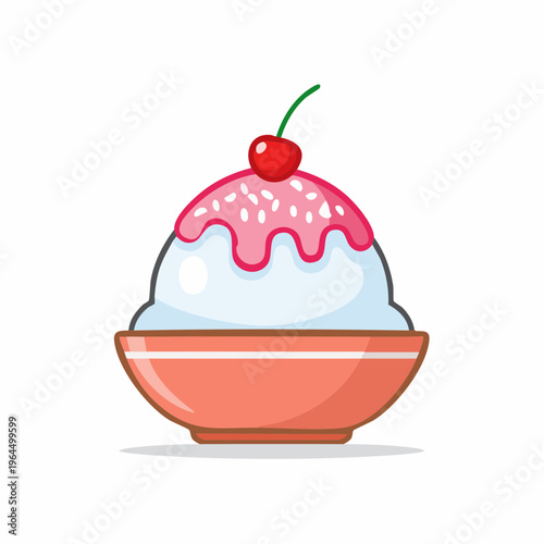 シンプルなかき氷のベクターアイコン（夏のスイーツ）