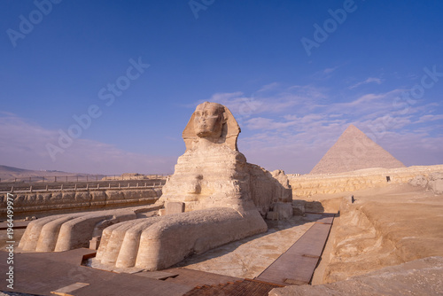Sphinx very close view at Giza Pyramids plato