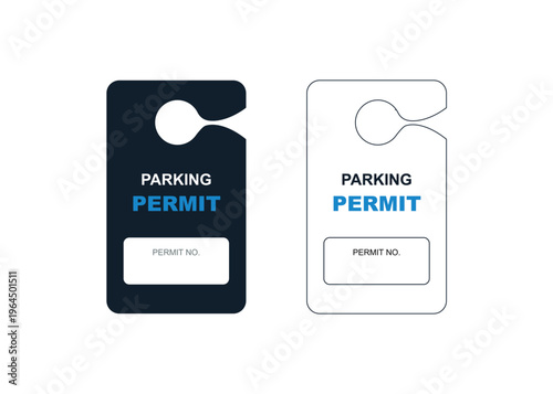 Parking Permit Car Mirror Hanger Template. Customizable Template for Vehicles, Reserved Parking, Event Passes, and Access Control. Perfect for Offices, Apartments, Hotels, and Businesses	
