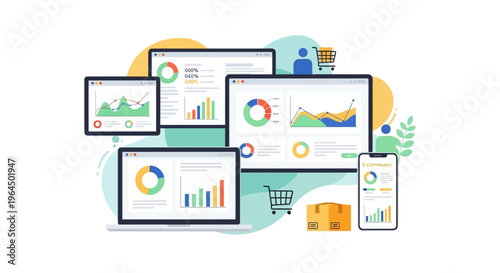 E-commerce Analytics Dashboard Across Multiple Devices | Digital Marketing & Online Sales Data Visualization