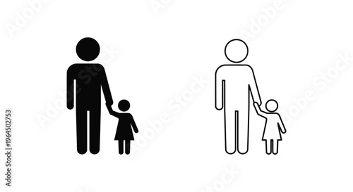 Family bonding love silhouette Vector
