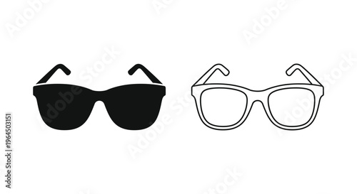 Sunglasses and glasses pair Vector