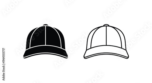 Black and white baseball caps Vector