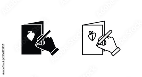 Heart drawing hands pencils Vector
