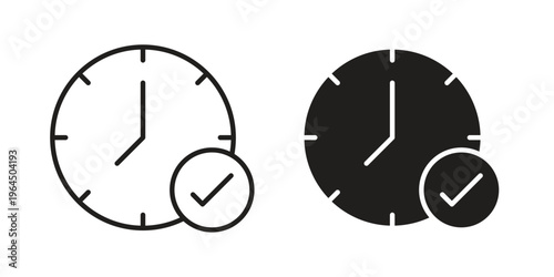 Time check icons collection vector design illustration isolated. EPS10