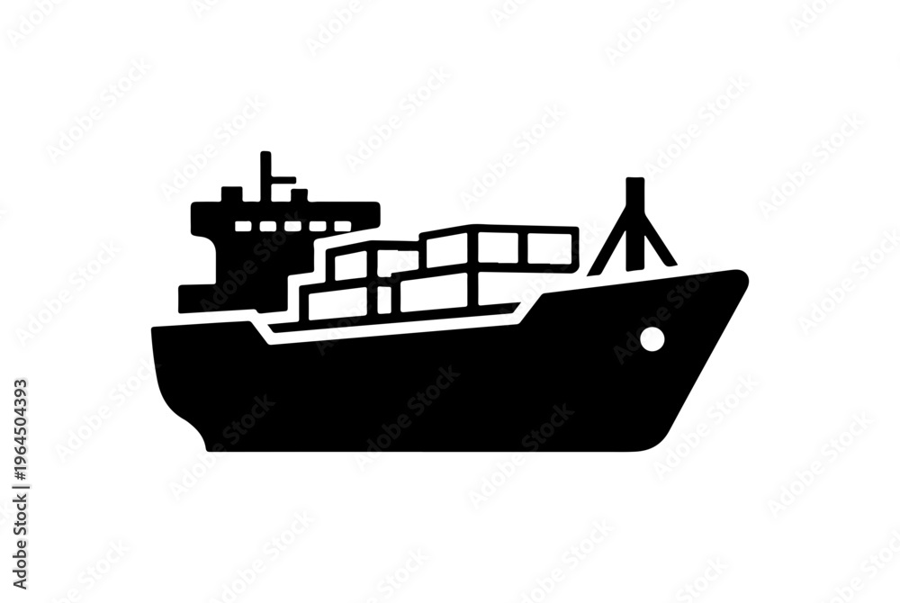 Obraz premium Modern Cargo Ship Vector Illustration