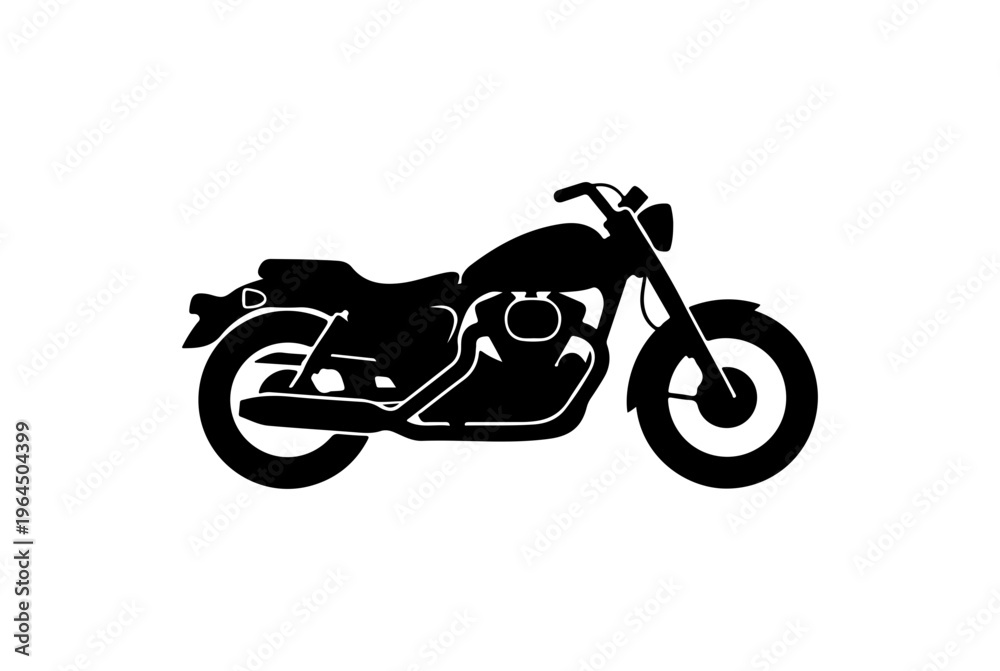 Obraz premium Classic Black Motorcycle Vector Illustration