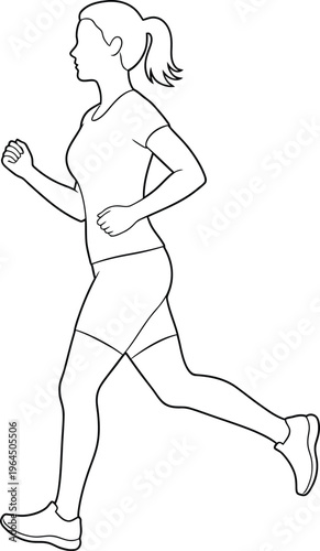 Woman runner outline shows healthy cardio exercise and fitness activity.
