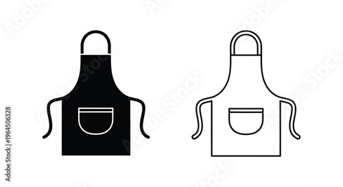 Black and white apron illustration Vector
