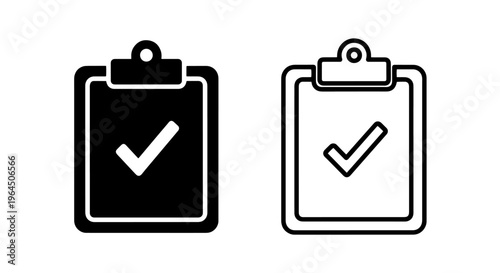 Clipboard with check mark icons - two styles included