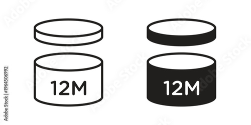 12M icons. Vector graphic. Editable vector stroke. EPS 10.