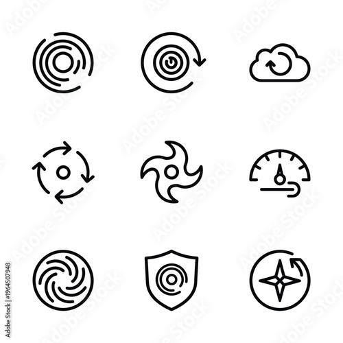 Set of Weather and Storm Related Icons.