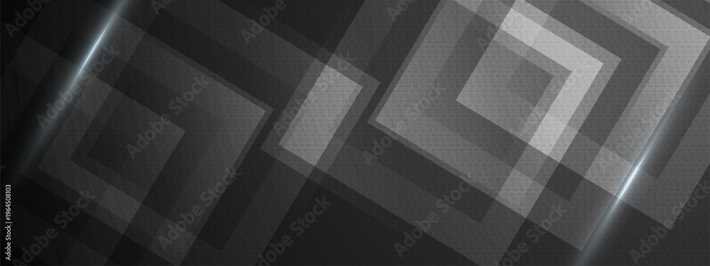 Obraz premium Abstract black technology background with squares and light rays