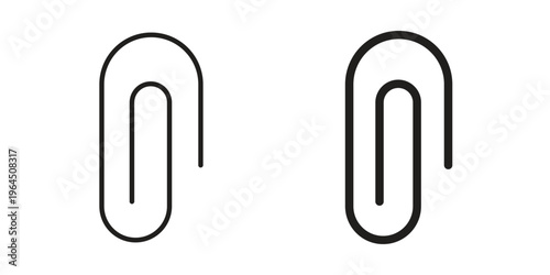 Attachment clip icons. Vector graphic. Editable vector stroke. EPS 10.