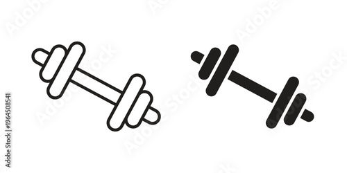 Barbell icons. Vector graphic. Editable vector stroke. EPS 10.