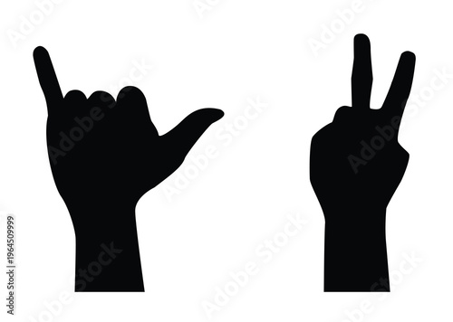 Hand gesture V sign for victory or peace line art vector icon of a victory V salute or peace hand sign in a minimalist, vector illustration.