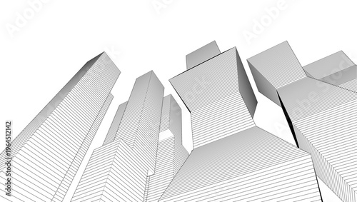 modern abstract architecture 3d illustration