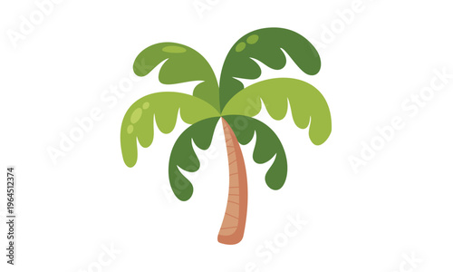 Tropical Palm Tree Illustration isolated transparent background