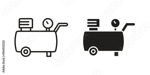 Compressor icons. Vector graphic. Editable vector stroke. EPS 10.