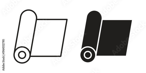 Construction film roll icons. Vector graphic. Editable vector stroke. EPS 10.