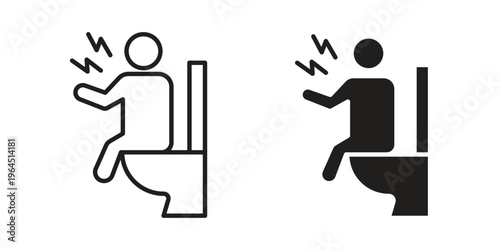 Diarrhea icons. Vector graphic. Editable vector stroke. EPS 10.
