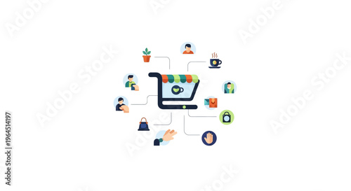 E-commerce Marketplace Network: Digital Retail Ecosystem with Connected Customers & Products