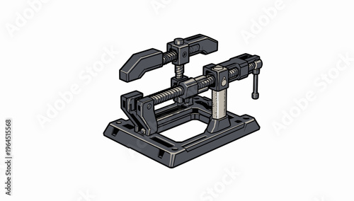 Small Portable Adjustable Desktop Vise Vector Graphic for Precision Electronic Component Holding and Hobby Craft Assembly