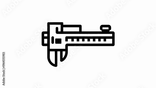 Vector icon of a caliper tool for precise measurement and industrial applications