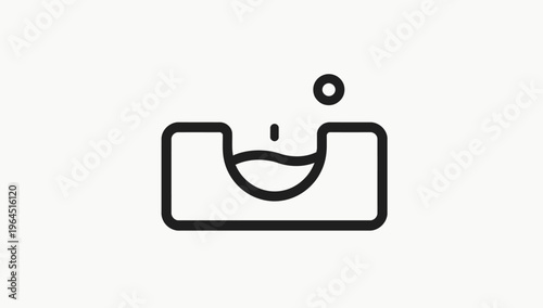 Precise Measuring Tool Icon Representing a Digital Level or Small Container with Liquid