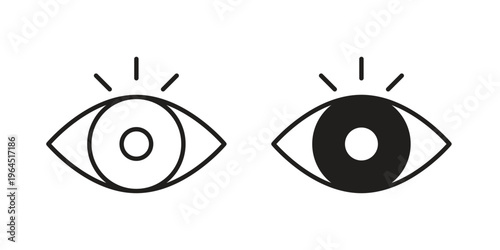 Eye icons. Vector graphic. Editable vector stroke. EPS 10.