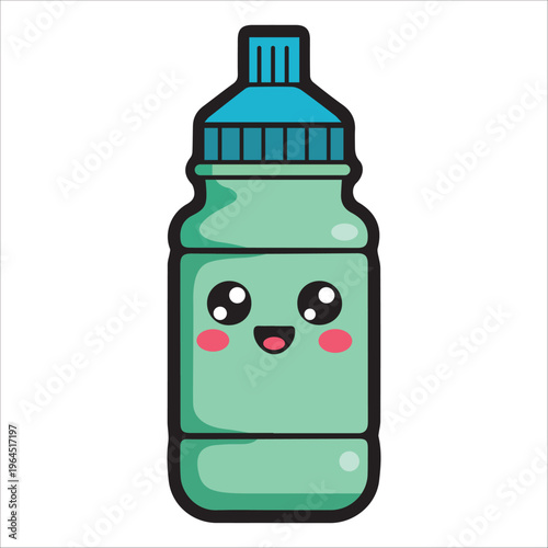 Cute Baby Feeding Bottle Cartoon Vector Illustration