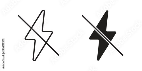 Flash off icons. Vector graphic. Editable vector stroke. EPS 10.