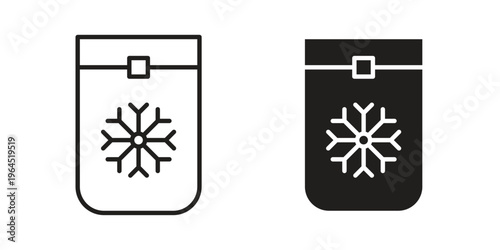 Frozen food bag icons. Vector graphic. Editable vector stroke. EPS 10.