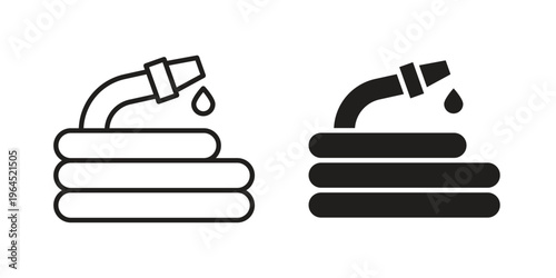 Hose icons. Vector graphic. Editable vector stroke. EPS 10.