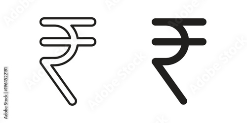Indian rupee icons. Vector graphic. Editable vector stroke. EPS 10.