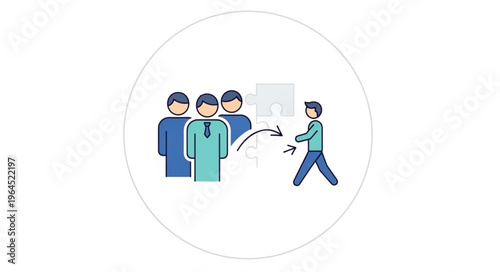 Group Dismissing Individual - Social Exclusion and Rejection Concept.