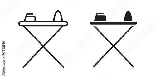 Ironing board icons. Vector graphic. Editable vector stroke. EPS 10.