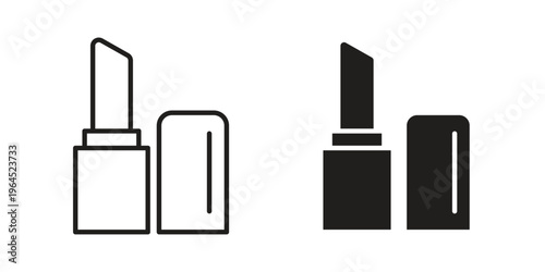 Lip balm icons. Vector graphic. Editable vector stroke. EPS 10.
