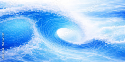 An abstract blue background captures the beauty of the clear sky and sunlight reflecting on ocean waves where the horizon meets clouds in a serene summer nature landscape