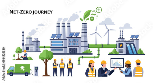 Net-Zero Journey: Industrial Transition to Sustainable Green Economy with Renewable Energy and Carbon Neutral Future