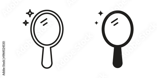 Makeup mirror icons. Vector graphic. Editable vector stroke. EPS 10.