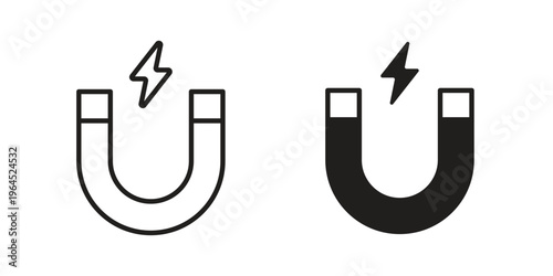 Magnet icons. Vector graphic. Editable vector stroke. EPS 10.