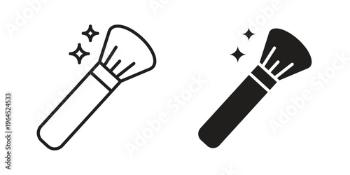 Makeup brush icons. Vector graphic. Editable vector stroke. EPS 10.