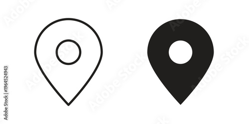 Map marker icons. Vector graphic. Editable vector stroke. EPS 10.