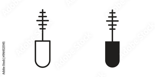 Mascara brush icons. Vector graphic. Editable vector stroke. EPS 10.