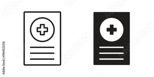 Medical report icons. Vector graphic. Editable vector stroke. EPS 10.